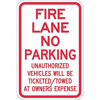 LYLE T11049DG12x18 Fire Lane No Parking Sign 18 x 12
