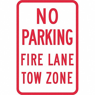 LYLE T11053EG12x18 Fire Lane No Parking Sign 18 x 12