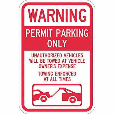 LYLE T11064DG12x18 Permit Parking Sign 18 x 12