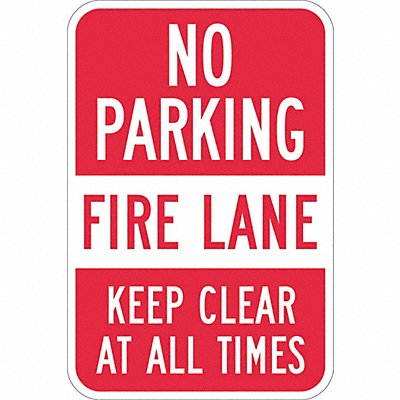 LYLE T11067DG12x18 Fire Lane No Parking Sign 18 x 12