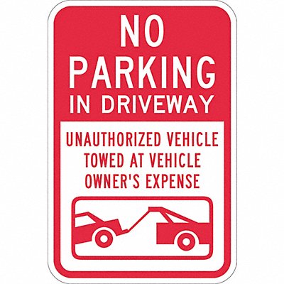 LYLE T11068DG12x18 Driveway No Parking Sign 18 x 12