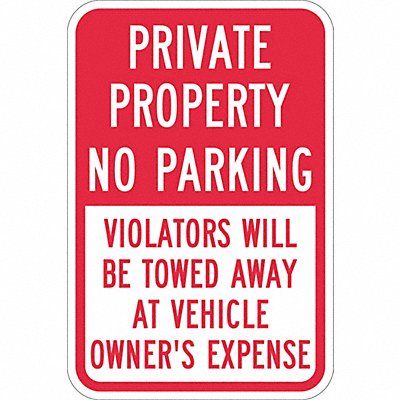 LYLE T11091DG12x18 Private Property No Parking Sign 18 x12