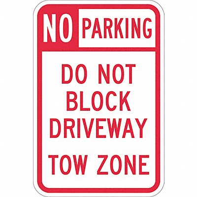 LYLE T11099DG12x18 Driveway No Parking Sign 18 x 12