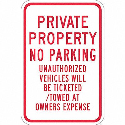 LYLE T11169EG18x24 Private Property No Parking Sign 24 x18