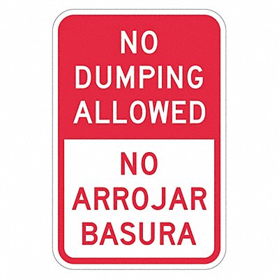LYLE T11710EG12x18 Reflective No Dumping Allowed Sign 18x12in