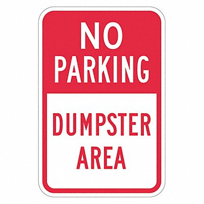 LYLE T11732DG12x18 Dumpster No Parking Sign 18 x 12