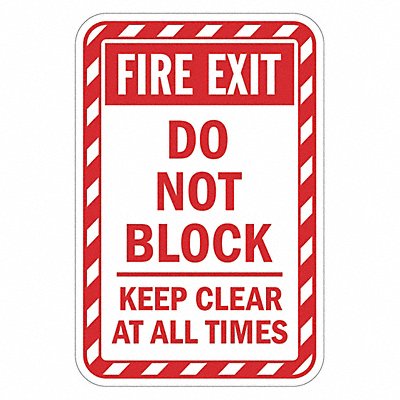 LYLE T11824EG12x18 Reflective Fire Door Fire Exit Sign 18x12in