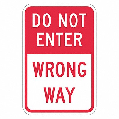 LYLE T11876HI12x18 Do Not Enter Wrong Way Sign 18 x 12