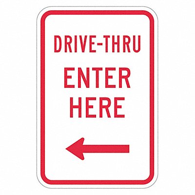 LYLE T11880EG12x18 Drive Thru Entrance Parking Sign 18 x12