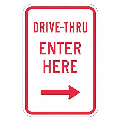 LYLE T11881HI12x18 Drive Thru Entrance Parking Sign 18 x12
