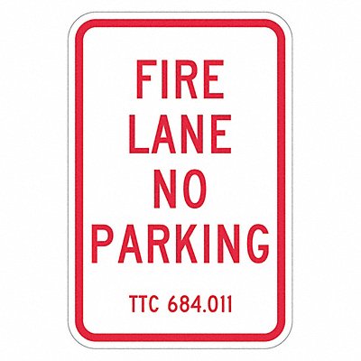 LYLE T12820EG12x18 Fire Lane No Parking Sign 18 x 12