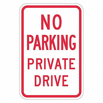 LYLE T13029DG12x18 Driveway No Parking Sign 18 x 12