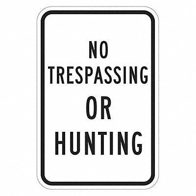 LYLE T16212EG12x18 Reflective No Trespassing Sign 18x12in Alum