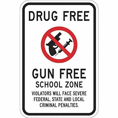 LYLE T11118EG12x18 Reflective Drug Free Drug Free Sign 18x12in