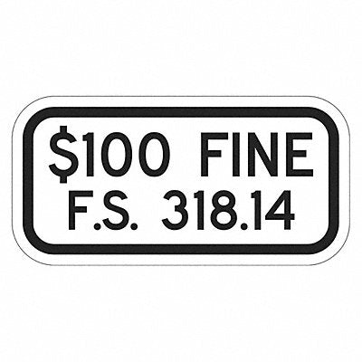 LYLE T12051DG12x6 Fine Parking Sign 6 x 12