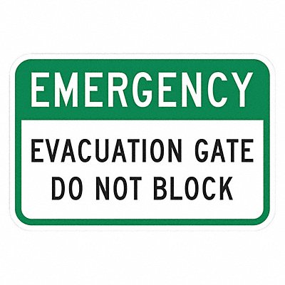 LYLE T11664EG18x12 Reflective Emergency Exit Sign 12x18in Alum