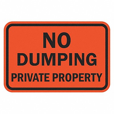 LYLE T11719DG18x12 Reflective No Dumping Sign 12x18in Alum
