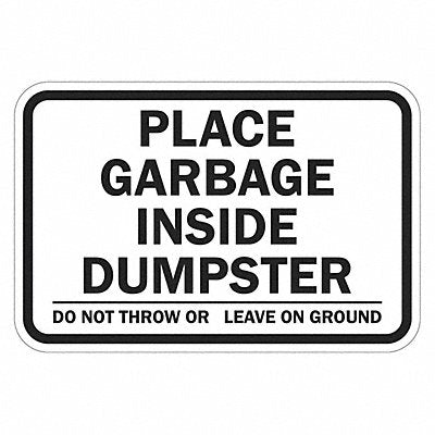 LYLE T11742HI18x12 Reflective Dumpster Sign 12x18in Alumin