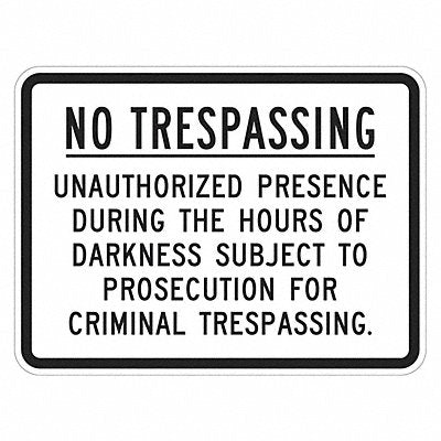 LYLE T13096EG18x12 Reflective No Trespassing Sign 12x18in Alum