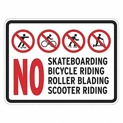 LYLE T11110HI18x12 Reflective No Skateboards Sign 12x18in Alum