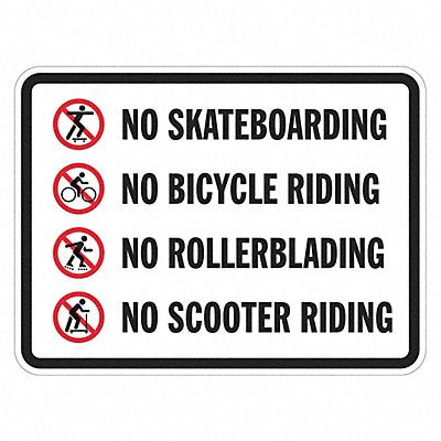 LYLE T11228EG24x18 Reflective No Skateboards Sign 18x24in Alum