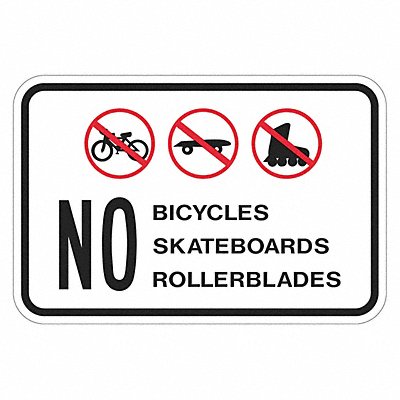 LYLE T11231DG18x12 Reflective No Skateboards Sign 12x18in Alum