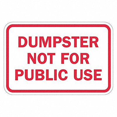 LYLE T11689HI18x12 Reflective Dumpster Sign 12x18in Alumin