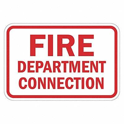 LYLE T11818EG18x12 Reflective Fire Connection Sign 12x18in Alum