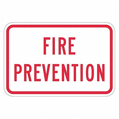 LYLE T11831HI18x12 Reflective Fire Prevention Sign 12x18in Alum