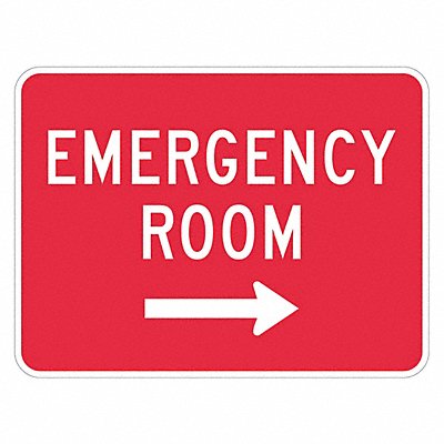 LYLE T11806HI18x12 Emergency Room Traffic Sign 12 x 18