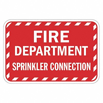 LYLE T11821HI18x12 Reflective Fire Connection Sign 12x18in Alum