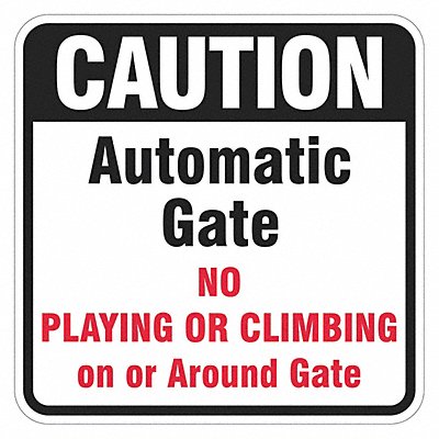 LYLE T11330HI18x18 Reflective Gate Caution Sign 18x18in Alum
