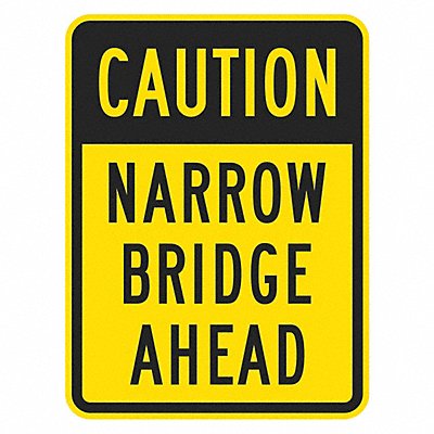 LYLE T11356EG18x24 Narrow Bridge Traffic Sign 24 x 18