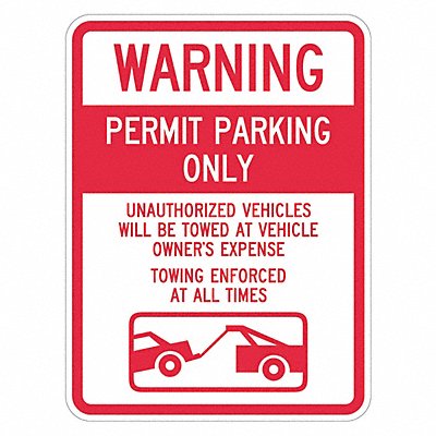 LYLE T11065DG18x24 Permit Parking Sign 24 x 18