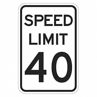 LYLE T15027EG18x24 Speed Limit 40 Traffic Sign 24 x 18