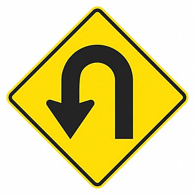 LYLE T16075DG24x24 Hairpin Curve Left Traffic Sign 24 x24