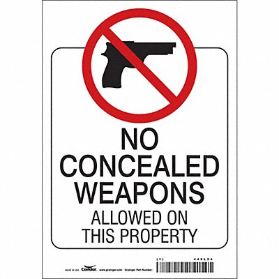CONDOR 449L24 Safety Sign 10 in x 7 in Vinyl