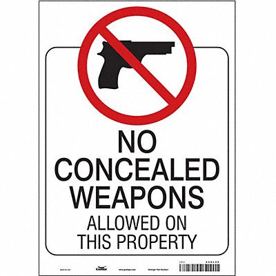 CONDOR 449L25 Safety Sign 14 in x 10 in Vinyl