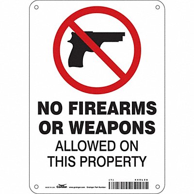 CONDOR 449L26 Safety Sign 10 in x 7 in Aluminum