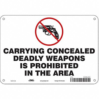 CONDOR 449L33 Safety Sign 7 in x 10 in Aluminum