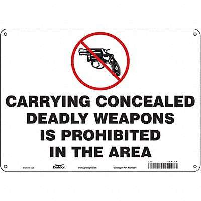 CONDOR 449L36 Safety Sign 10 in x 14 in Polyethylene