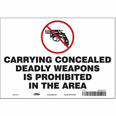 CONDOR 449L37 Safety Sign 7 in x 10 in Vinyl
