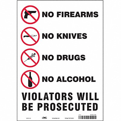 CONDOR 449L46 Safety Sign 14 in x 10 in Vinyl