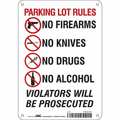 CONDOR 449L48 Safety Sign 10 in x 7 in Aluminum
