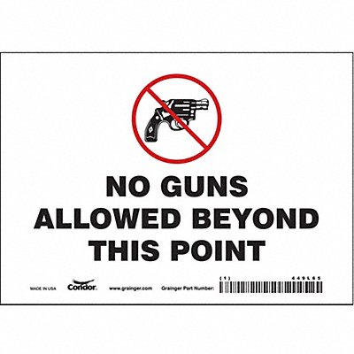 CONDOR 449L65 Safety Sign 5 in x 7 in Vinyl