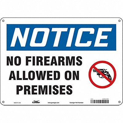 CONDOR 449L92 Safety Sign 10 in x 14 in Aluminum