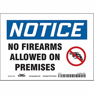 CONDOR 449L95 Safety Sign 5 in x 7 in Vinyl
