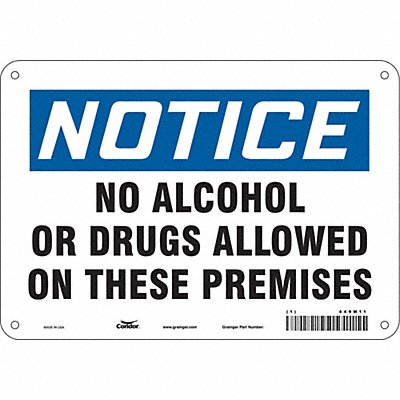 CONDOR 449M11 Safety Sign 7 in x 10 in Aluminum