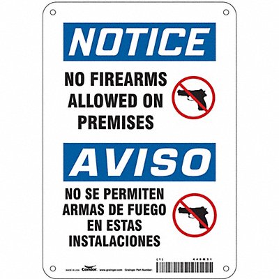 CONDOR 449M31 Safety Sign 10 in x 7 in Aluminum