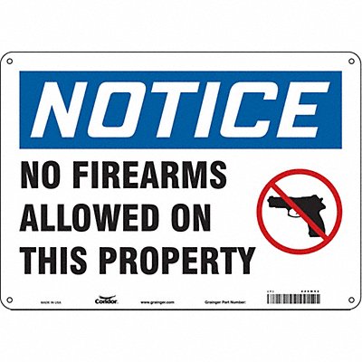 CONDOR 449M52 Safety Sign 10 in x 14 in Polyethylene
